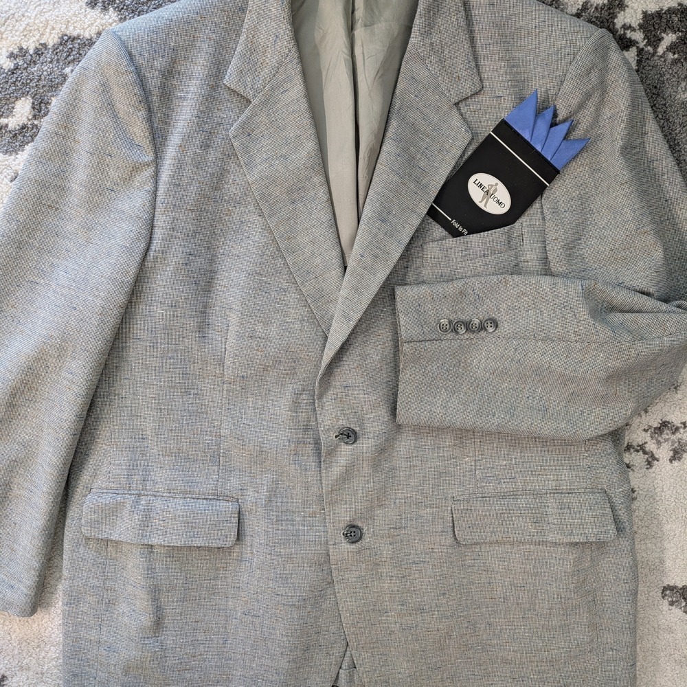 Vintage Palm Beach Blazer Mens Check 48R Tweed Sport Coat 60s-70s - Picture 2 of 12